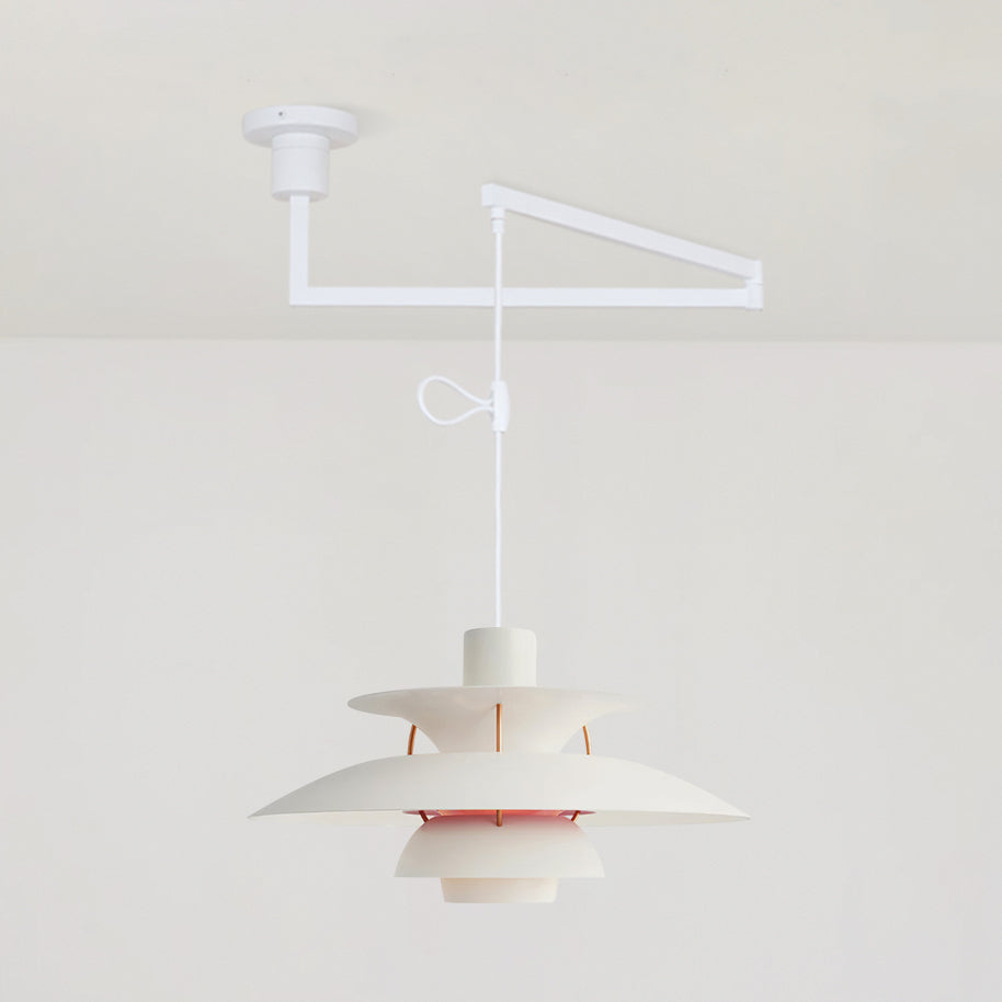 Lampada a sospensione – Alluminio e Ottone – Nero – Ø 30 cm – Regolabile per sala da pranzo e soggiorno
