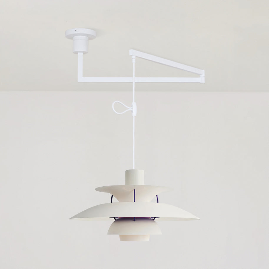 Lampada a sospensione – Alluminio e Ottone – Nero – Ø 30 cm – Regolabile per sala da pranzo e soggiorno
