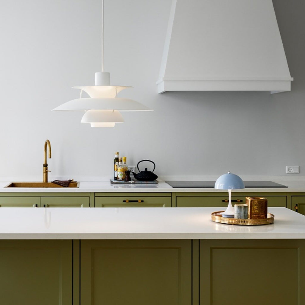 Lampada a sospensione – Alluminio e Ottone – Nero – Ø 30 cm – Regolabile per sala da pranzo e soggiorno