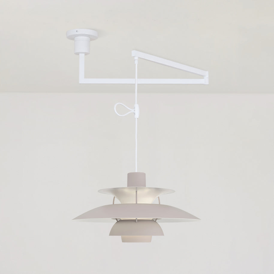 Lampada a sospensione – Alluminio e Ottone – Nero – Ø 30 cm – Regolabile per sala da pranzo e soggiorno