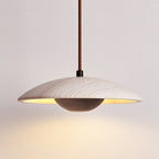 Lampada a sospensione – Legno di gomma & Travertino – Giallo – Ø 30 cm – Design moderno per un'illuminazione elegante sopra il tavolo da pranzo