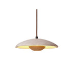Lampada a sospensione – Legno di gomma & Travertino – Giallo – Ø 30 cm – Design moderno per un'illuminazione elegante sopra il tavolo da pranzo