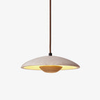 Lampada a sospensione – Legno di gomma & Travertino – Giallo – Ø 30 cm – Design moderno per un'illuminazione elegante sopra il tavolo da pranzo