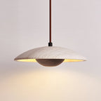 Lampada a sospensione – Legno di gomma & Travertino – Giallo – Ø 30 cm – Design moderno per un'illuminazione elegante sopra il tavolo da pranzo