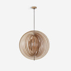 Lampadario – Legno – Naturale – Ø40 cm – Moderno Dimmabile per Sala da Pranzo e Soggiorno