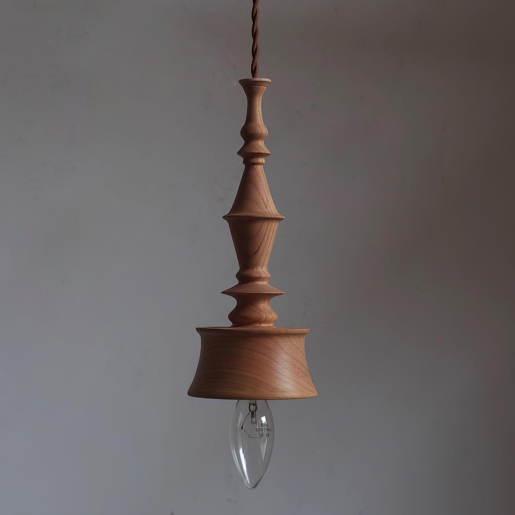 Lampada a sospensione – Legno – Noce – Ø40 cm – Design elegante per tavolo da pranzo e soggiorno