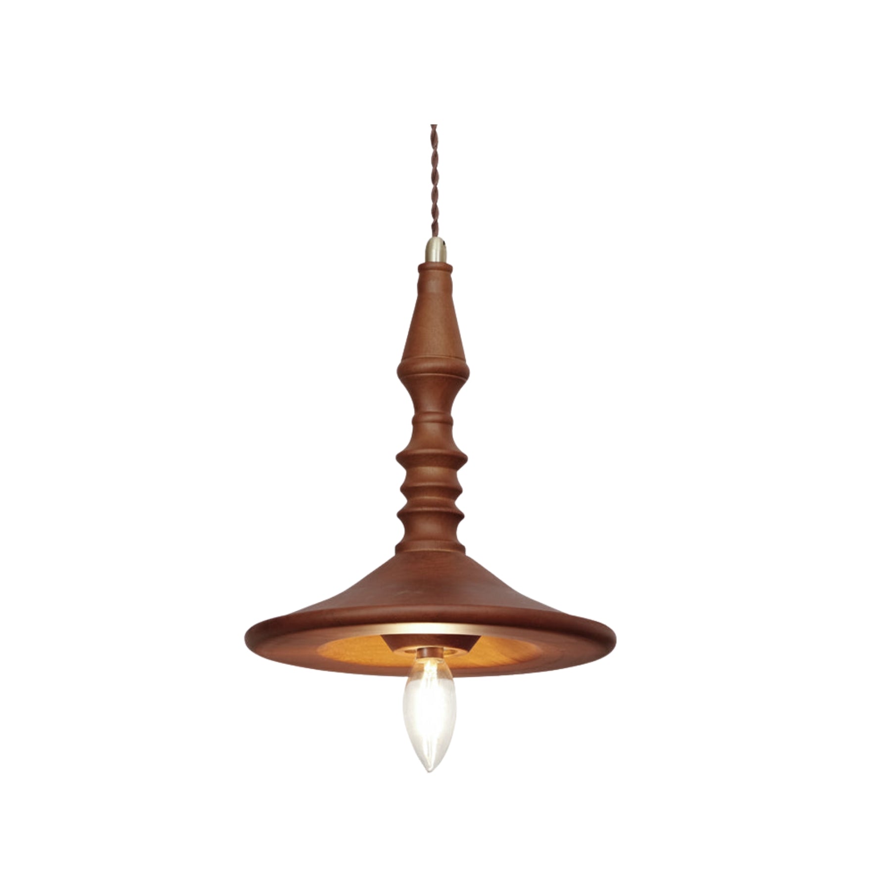 Lampada a sospensione – Legno – Noce – Ø40 cm – Design elegante per tavolo da pranzo e soggiorno