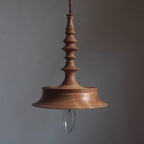 Lampada a sospensione – Legno – Noce – Ø40 cm – Design elegante per tavolo da pranzo e soggiorno