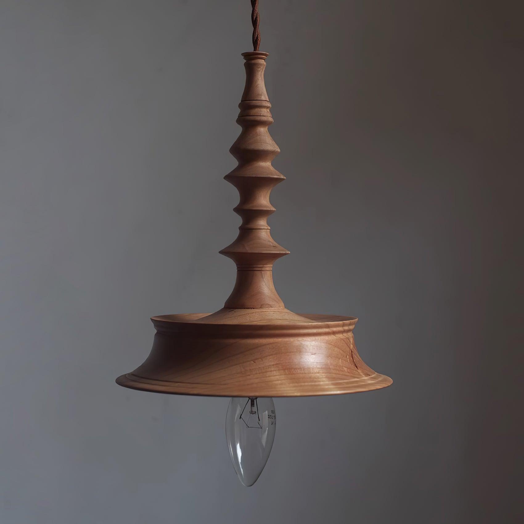 Lampada a sospensione – Legno – Noce – Ø40 cm – Design elegante per tavolo da pranzo e soggiorno