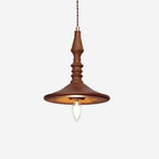 Lampada a sospensione – Legno – Noce – Ø40 cm – Design elegante per tavolo da pranzo e soggiorno