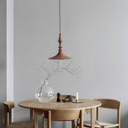 Lampada a sospensione – Legno – Noce – Ø40 cm – Design elegante per tavolo da pranzo e soggiorno