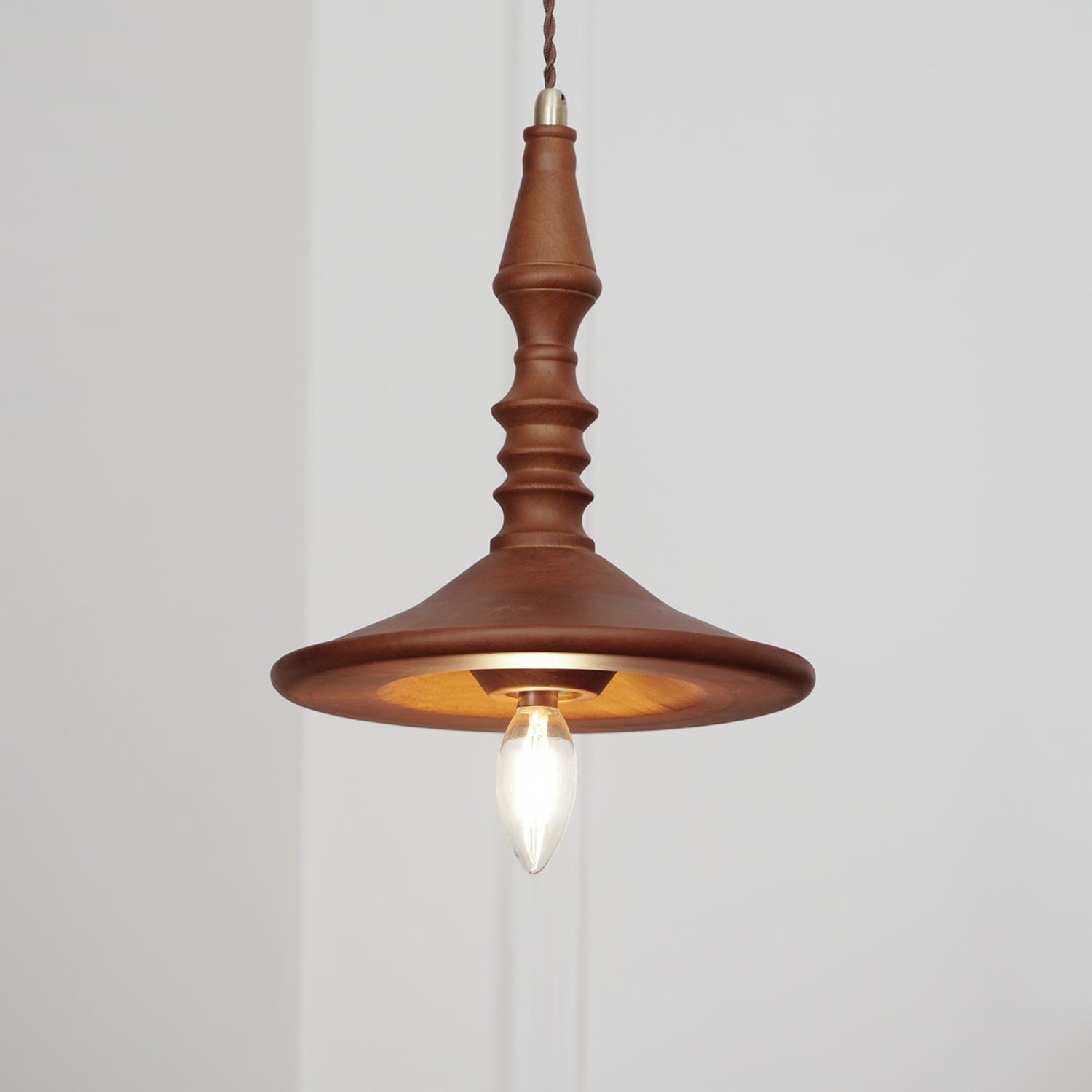 Lampada a sospensione – Legno – Noce – Ø40 cm – Design elegante per tavolo da pranzo e soggiorno