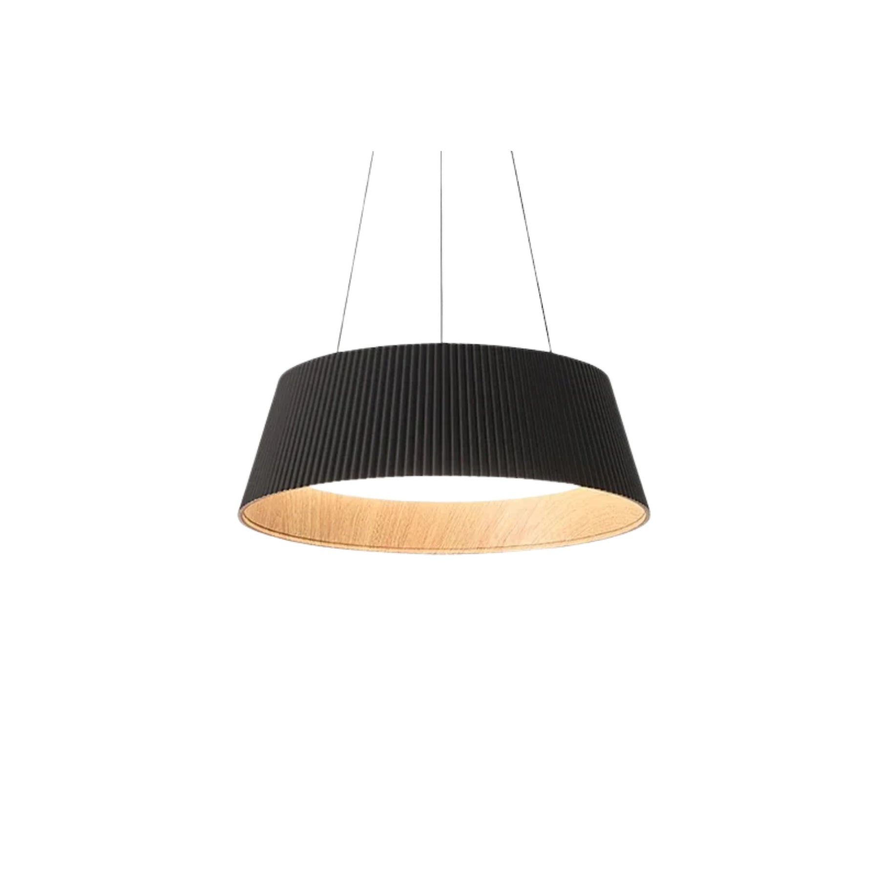 Lampadario – Legno & Acrilico – Nero/Bianco – Ø 46 cm – Design moderno per sala da pranzo e soggiorno