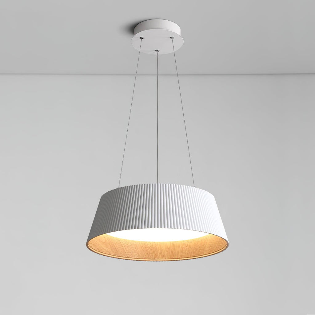Lampadario – Legno & Acrilico – Nero/Bianco – Ø 46 cm – Design moderno per sala da pranzo e soggiorno
