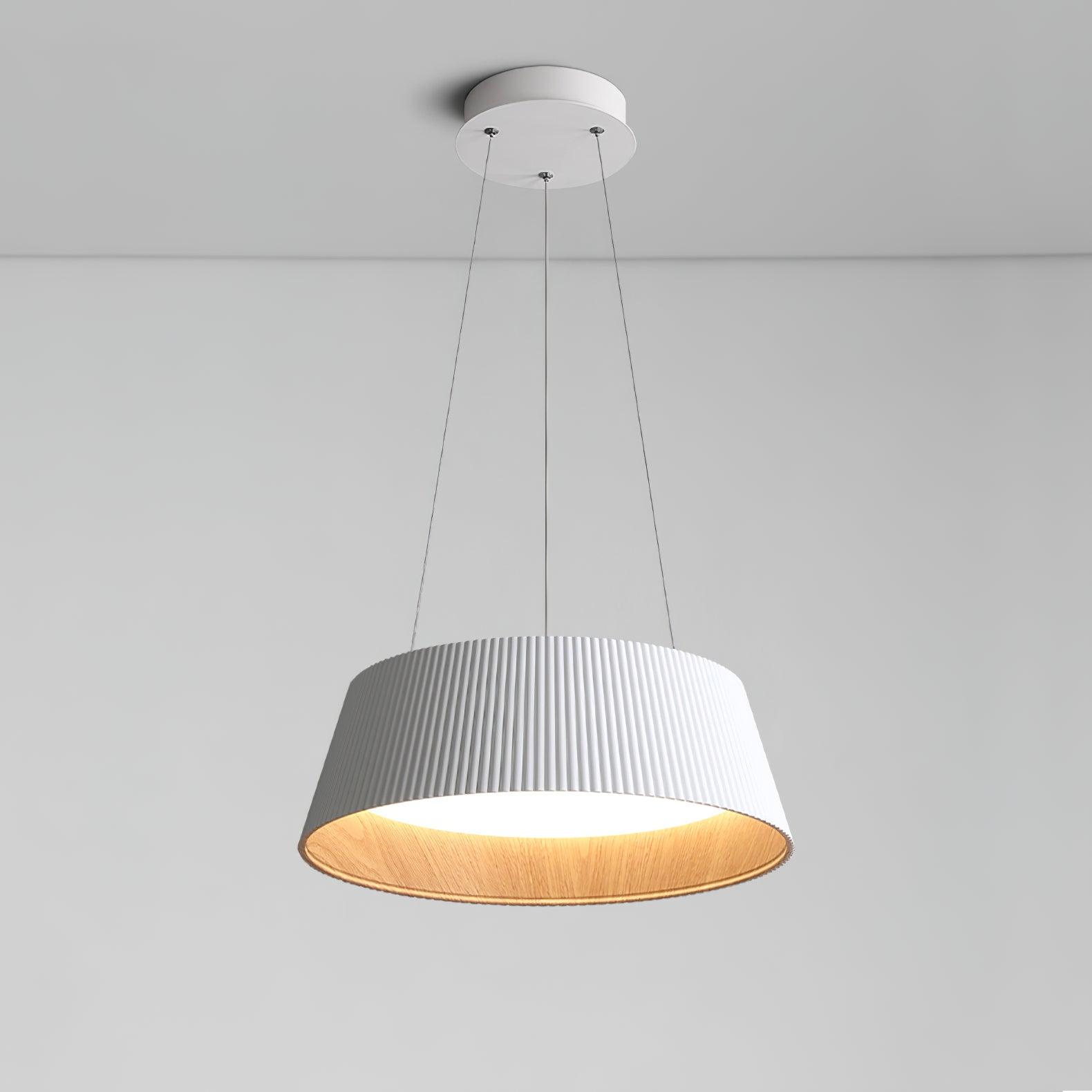 Lampadario – Legno & Acrilico – Nero/Bianco – Ø 46 cm – Design moderno per sala da pranzo e soggiorno
