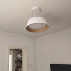 Lampadario – Legno & Acrilico – Nero/Bianco – Ø 46 cm – Design moderno per sala da pranzo e soggiorno