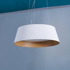 Lampadario – Legno & Acrilico – Nero/Bianco – Ø 46 cm – Design moderno per sala da pranzo e soggiorno