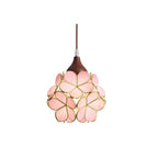 Lampadario – Legno e Vetro Rosa – 50×50 cm – Design Elegante per Sala da Pranzo e Soggiorno