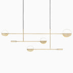 Lampada a sospensione – Metallo – Nero-Oro – Ø 30 cm – Design moderno per sala da pranzo e soggiorno