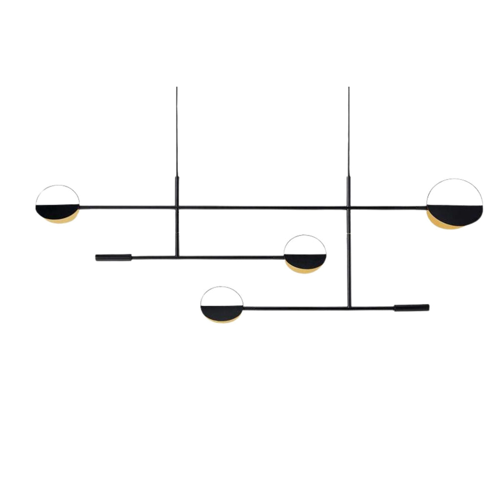 Lampada a sospensione – Metallo – Nero-Oro – Ø 30 cm – Design moderno per sala da pranzo e soggiorno
