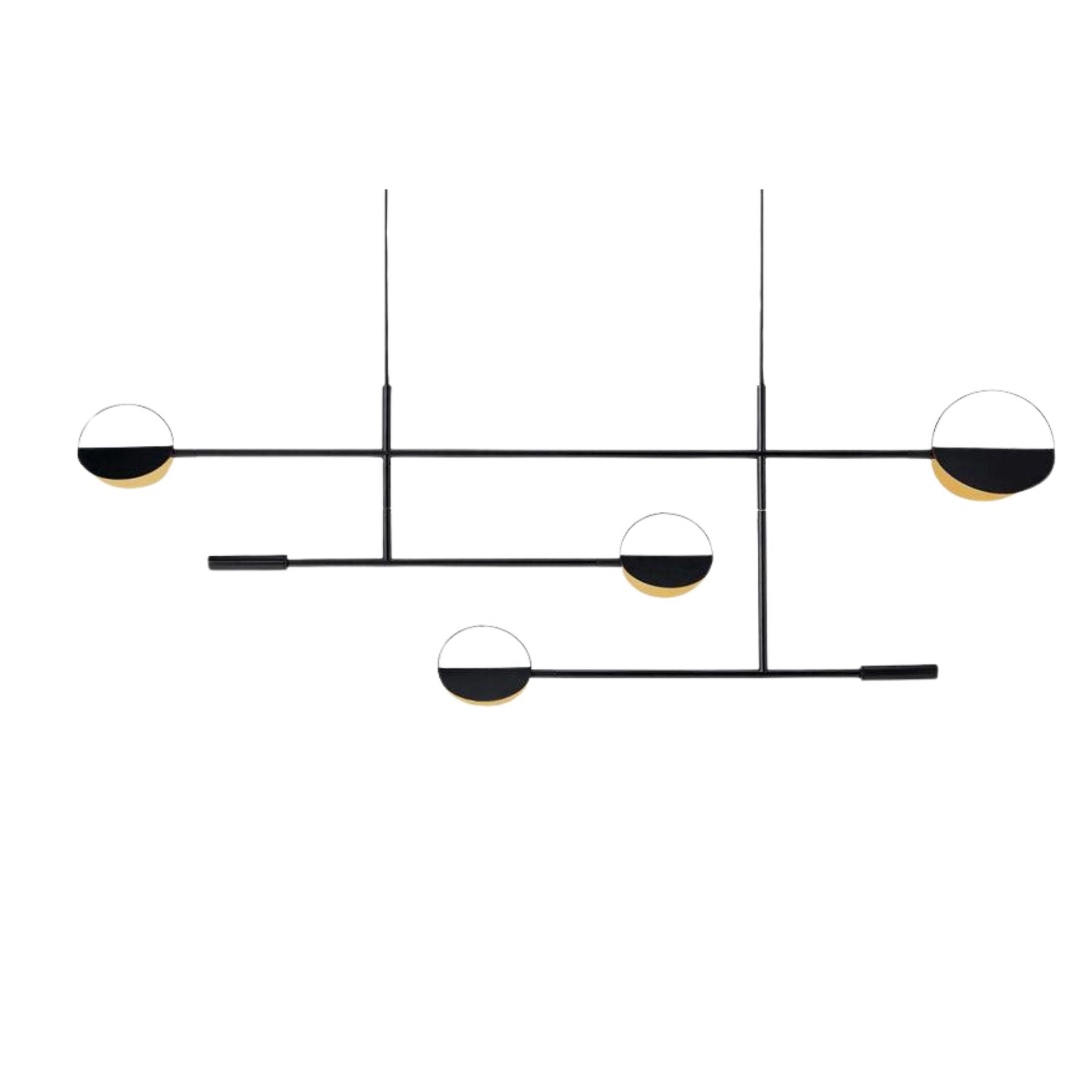 Lampada a sospensione – Metallo – Nero-Oro – Ø 30 cm – Design moderno per sala da pranzo e soggiorno