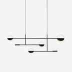 Lampada a sospensione – Metallo – Nero-Oro – Ø 30 cm – Design moderno per sala da pranzo e soggiorno