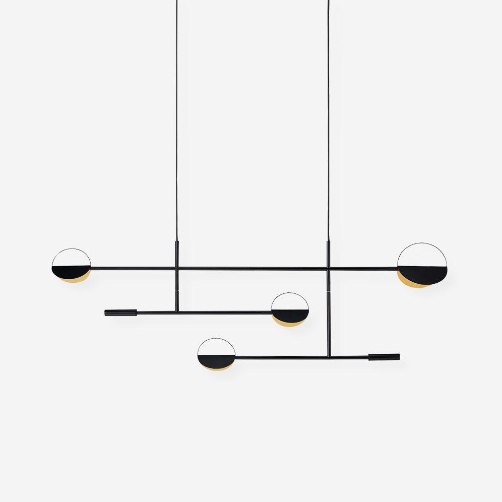 Lampada a sospensione – Metallo – Nero-Oro – Ø 30 cm – Design moderno per sala da pranzo e soggiorno
