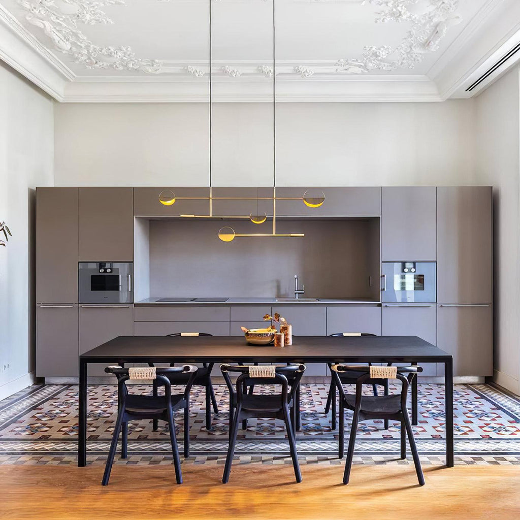 Lampada a sospensione – Metallo – Nero-Oro – Ø 30 cm – Design moderno per sala da pranzo e soggiorno