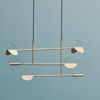 Lampada a sospensione – Metallo – Nero-Oro – Ø 30 cm – Design moderno per sala da pranzo e soggiorno