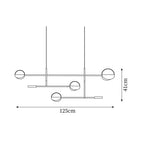 Lampada a sospensione – Metallo – Nero-Oro – Ø 30 cm – Design moderno per sala da pranzo e soggiorno