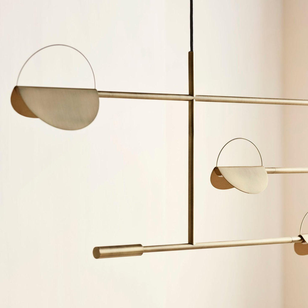 Lampada a sospensione – Metallo – Nero-Oro – Ø 30 cm – Design moderno per sala da pranzo e soggiorno