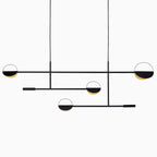 Lampada a sospensione – Metallo – Nero-Oro – Ø 30 cm – Design moderno per sala da pranzo e soggiorno