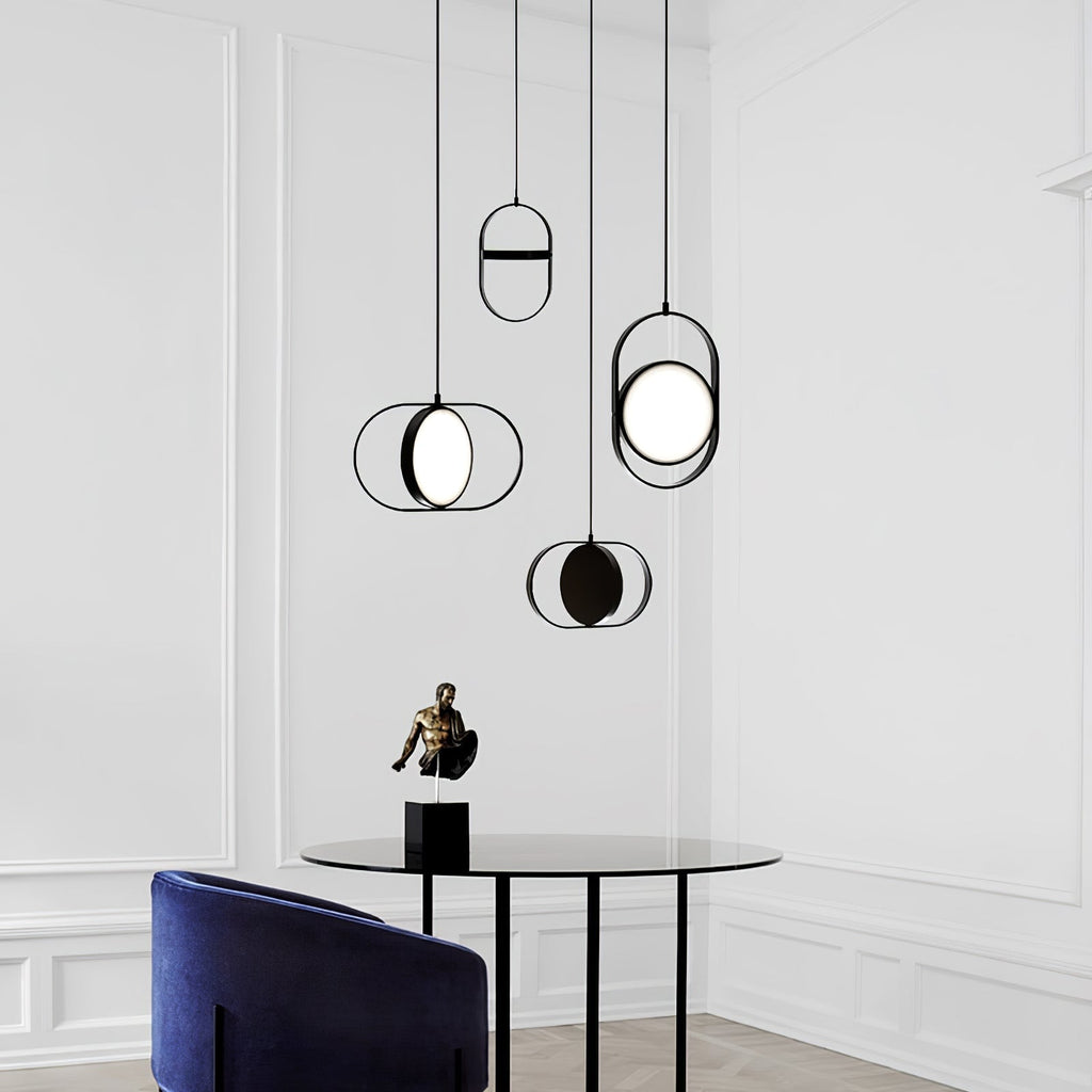 Lampada a sospensione – Metallo – Nero – Ø35 cm – Design moderno per sala da pranzo e soggiorno