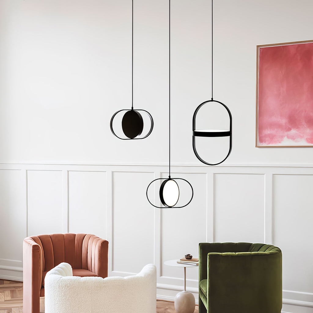 Lampada a sospensione – Metallo – Nero – Ø35 cm – Design moderno per sala da pranzo e soggiorno