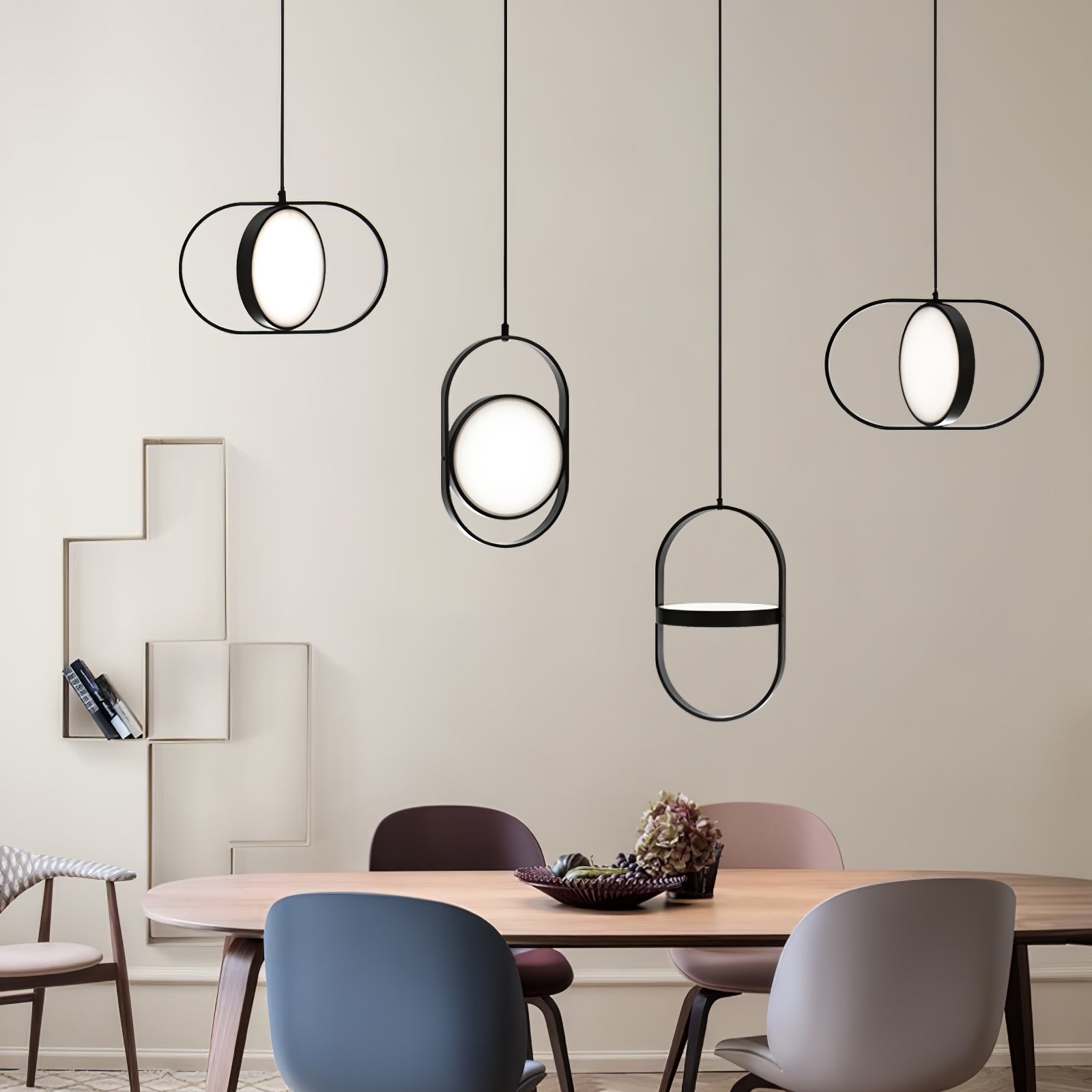 Lampada a sospensione – Metallo – Nero – Ø35 cm – Design moderno per sala da pranzo e soggiorno