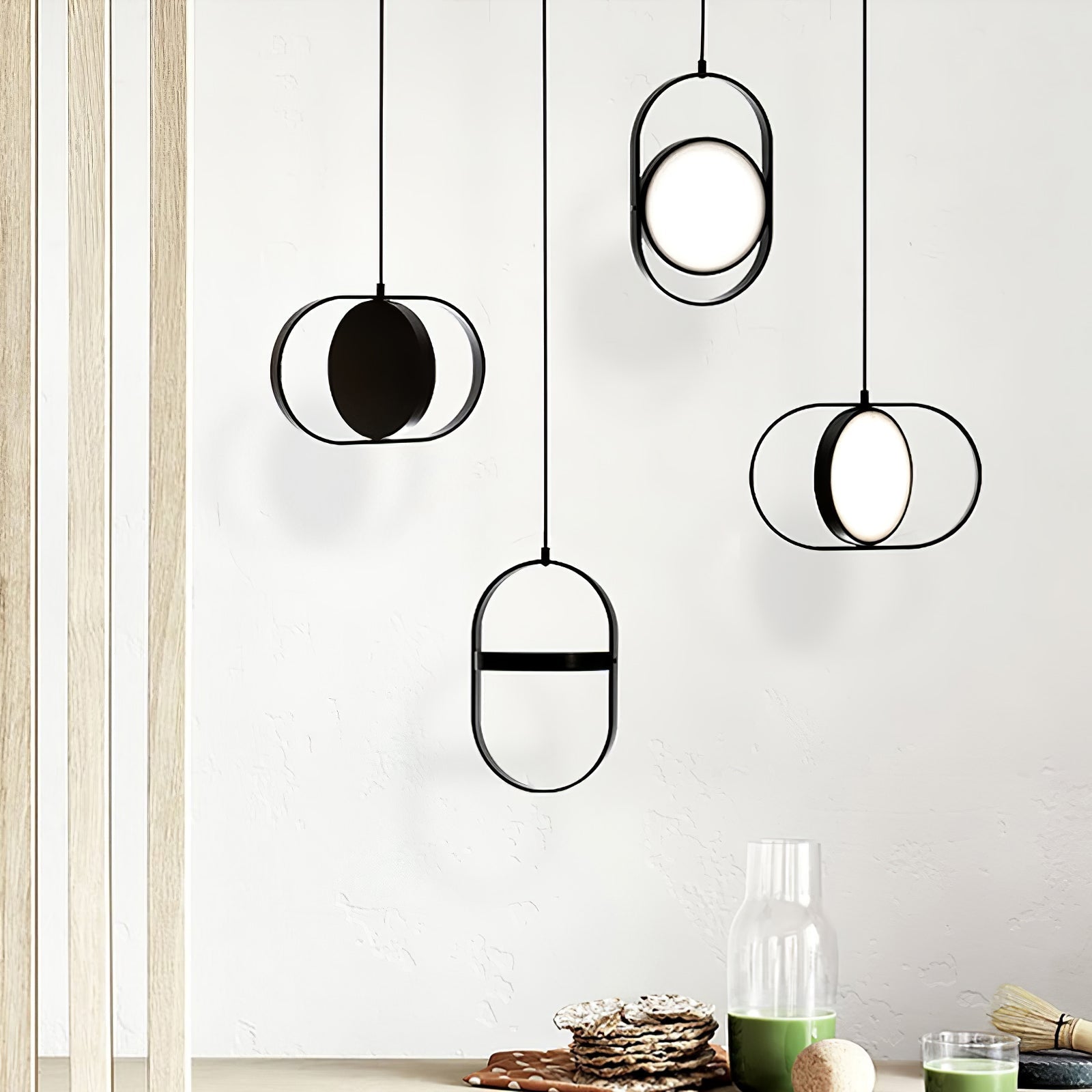 Lampada a sospensione – Metallo – Nero – Ø35 cm – Design moderno per sala da pranzo e soggiorno