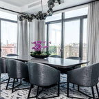 Lampadario – Metallo e Vetro – Nero con Oro – 6/8/10 Punti Luce – Design Geometrico Moderno per Sala da Pranzo