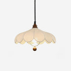 Lampada a sospensione – Tessuto – Bianco – Ø40 cm – Design a petali per sala da pranzo e soggiorno