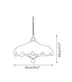 Lampada a sospensione – Tessuto – Bianco – Ø40 cm – Design a petali per sala da pranzo e soggiorno