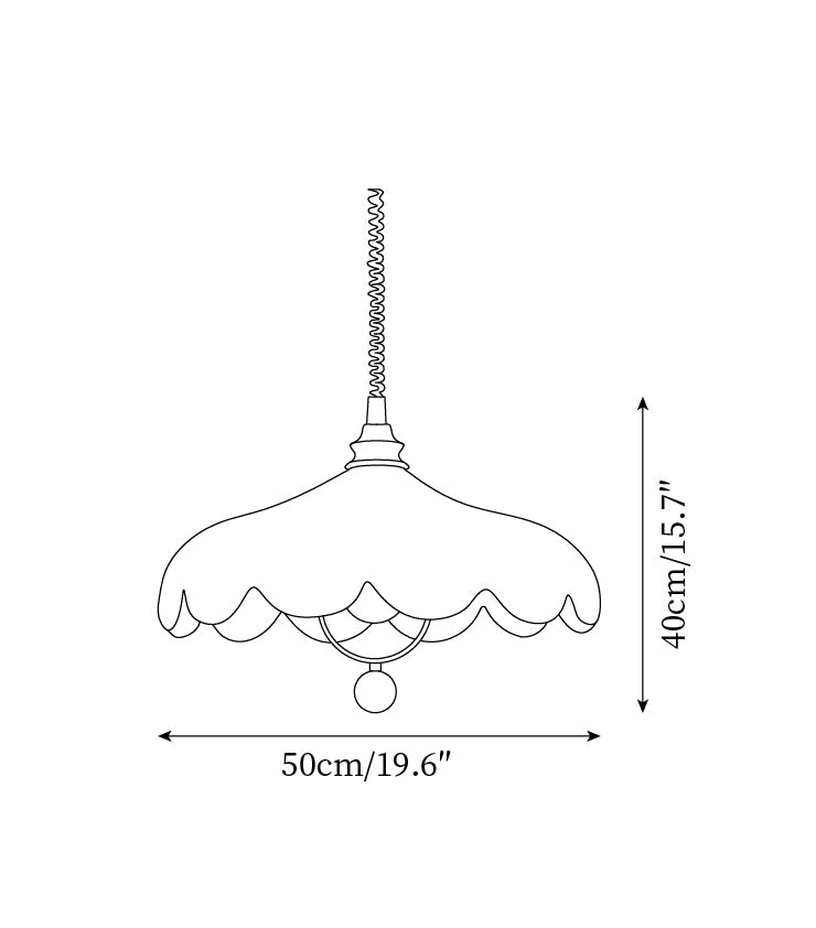 Lampada a sospensione – Tessuto – Bianco – Ø40 cm – Design a petali per sala da pranzo e soggiorno