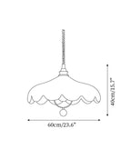 Lampada a sospensione – Tessuto – Bianco – Ø40 cm – Design a petali per sala da pranzo e soggiorno