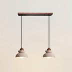 Lampada a sospensione – Travertino e legno – Beige – Ø 30 cm – Design moderno per tavolo da pranzo e soggiorno