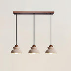 Lampada a sospensione – Travertino e legno – Beige – Ø 30 cm – Design moderno per tavolo da pranzo e soggiorno