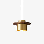 Lampada a sospensione – Legno di noce – Ottone/Nero – Altezza regolabile – Moderno-Elegante per la sala da pranzo