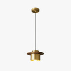 Lampada a sospensione – Legno di noce – Ottone/Nero – Altezza regolabile – Moderno-Elegante per la sala da pranzo