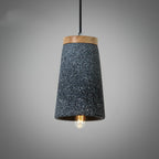 Lampada a sospensione – Cemento & Legno – Grigio – Ø 30 cm – Stile Industriale per Tavolo da Pranzo e Cucina