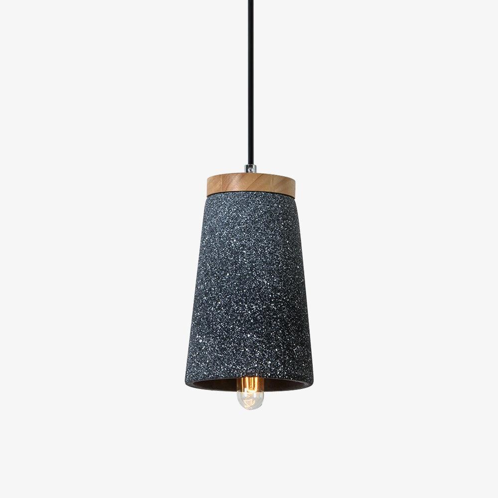 Lampada a sospensione – Cemento & Legno – Grigio – Ø 30 cm – Stile Industriale per Tavolo da Pranzo e Cucina