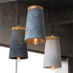 Lampada a sospensione – Cemento & Legno – Grigio – Ø 30 cm – Stile Industriale per Tavolo da Pranzo e Cucina