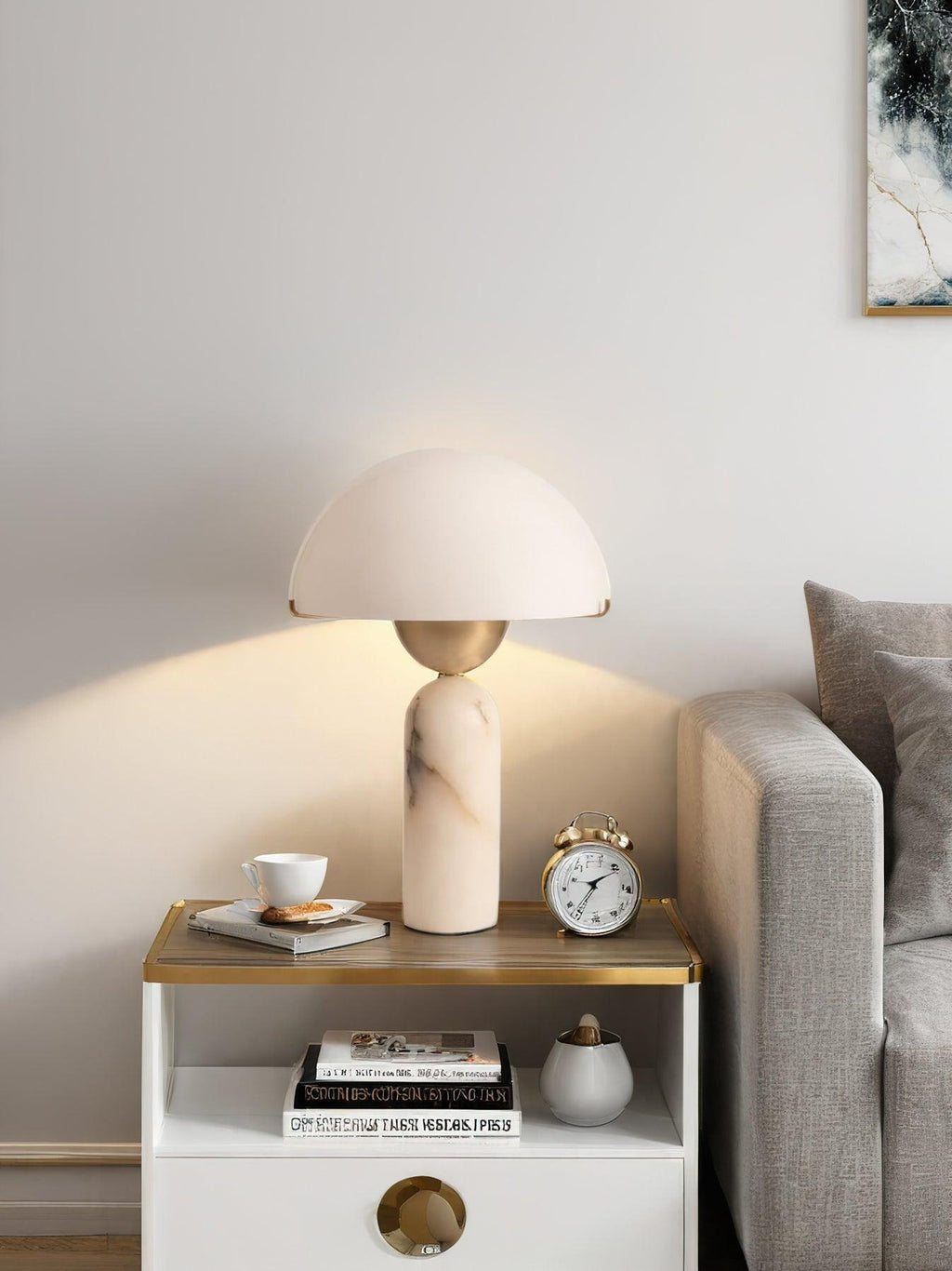 Lampada da Tavolo Peono in Alabastro