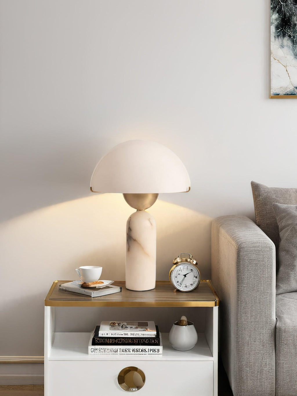 Lampada da Tavolo Peono in Alabastro